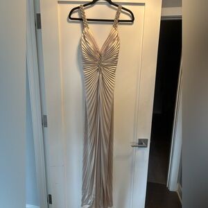 Nicole Bakti Cream Elegant Dress